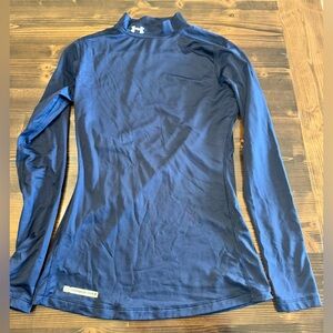Under Armour Women's Navy Mock Neck Cold Gear Layering Top Size S
